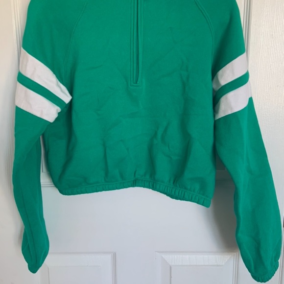 Garage, Green Half-Zip Up Tracksuit Sweatshirt Top, Size: Small - Picture 2 of 5